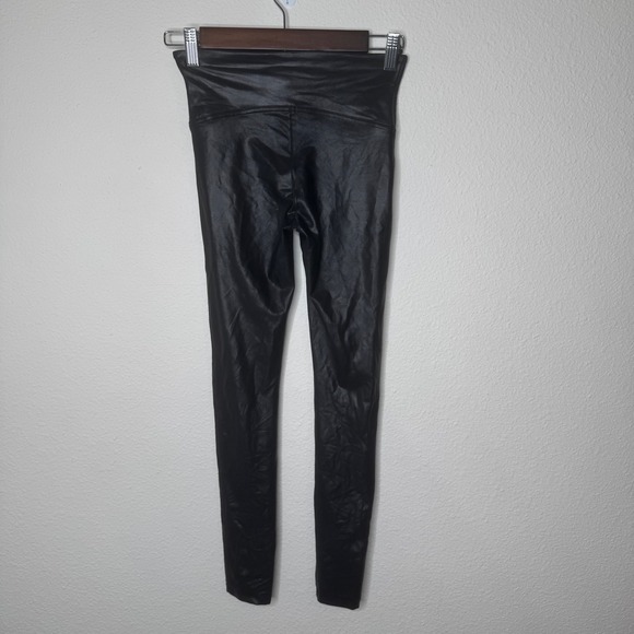 SPANX Faux Leather Leggings Black High Waist Size S - Picture 4 of 8